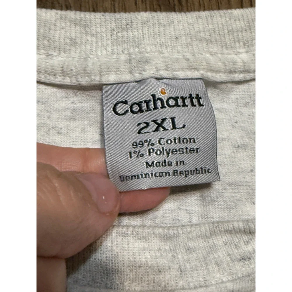 Carhartt Shirts Mens 2XL Gray Long Sleeve Pocket Crewneck Heavyweight